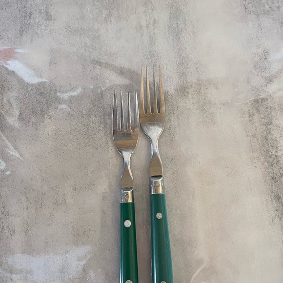 Washington Forge Mardi Gras flatware green handle forks - Picture 2 of 3